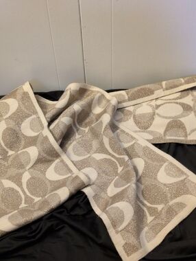 Coach Gold And Cream Scarf